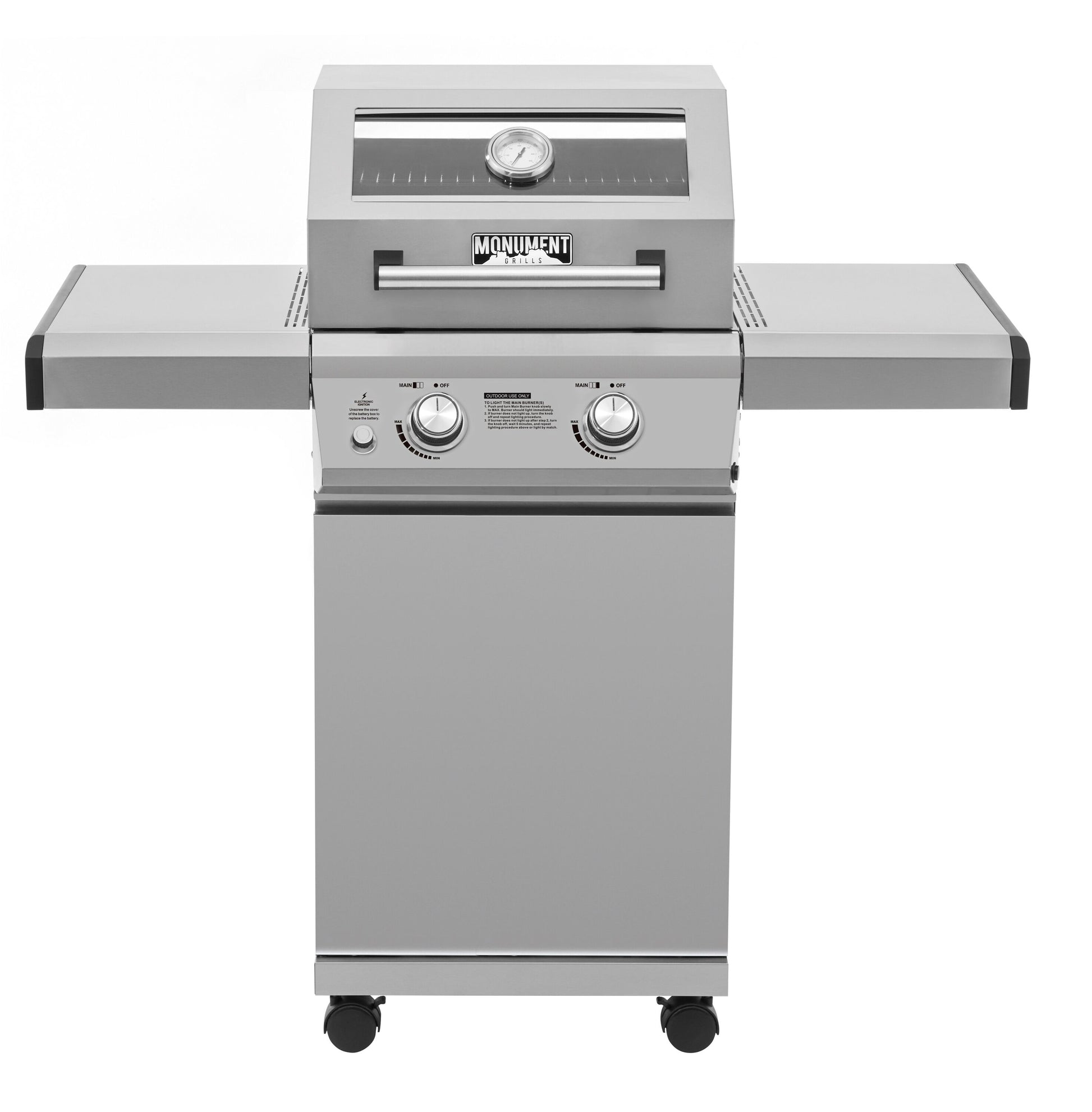 Monument Clearview 14633 Stainless Steel 2 -Burner Liquid Propane Gas Grill
