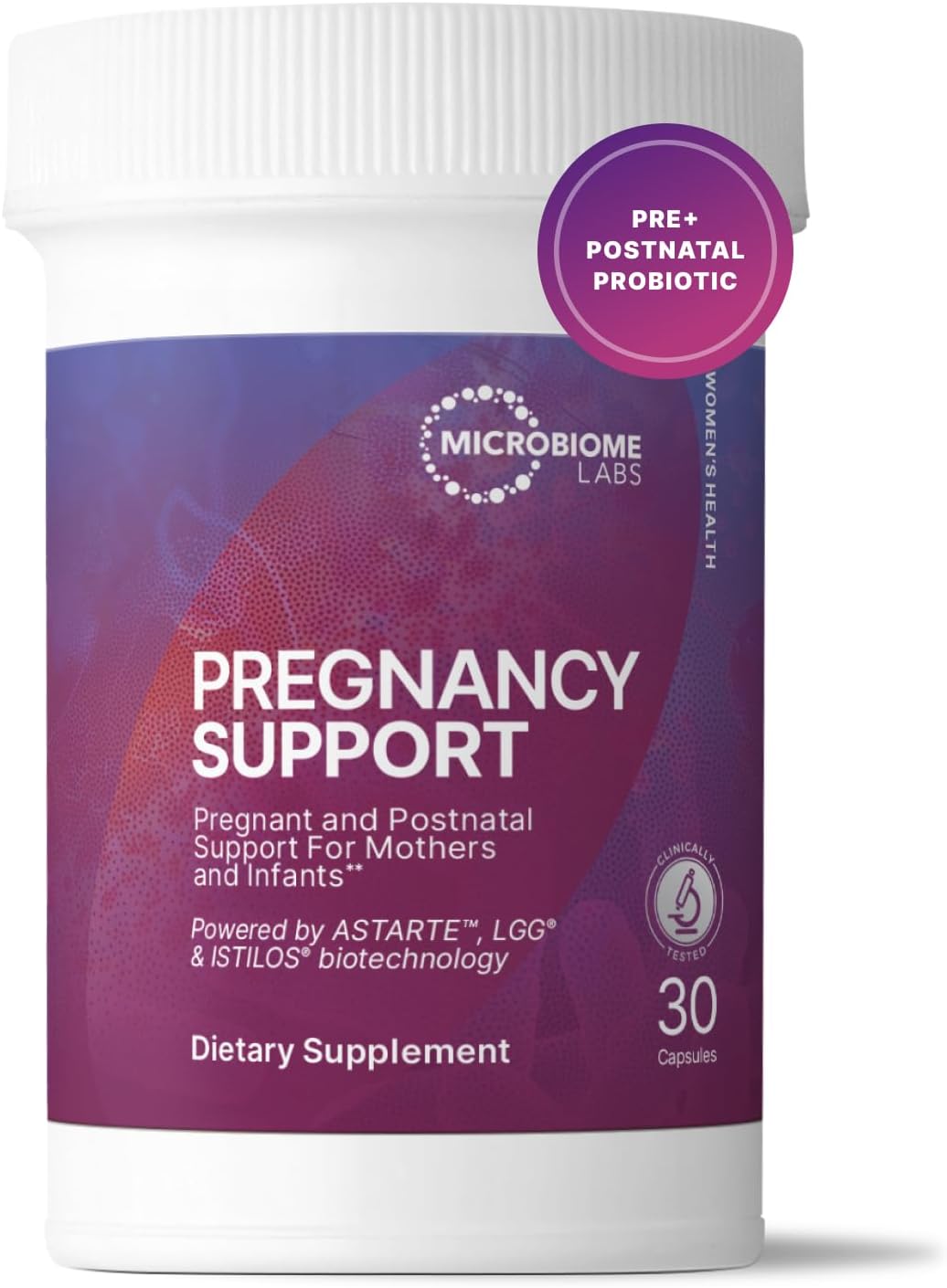Microbiome Labs Pregnancy Support - Prenatal & Postpartum Probiotics for Women - Probiotic Supplements to Support Gut Health & A Balanced Vaginal Microbiome Through Breastfeeding (30 Capsules)