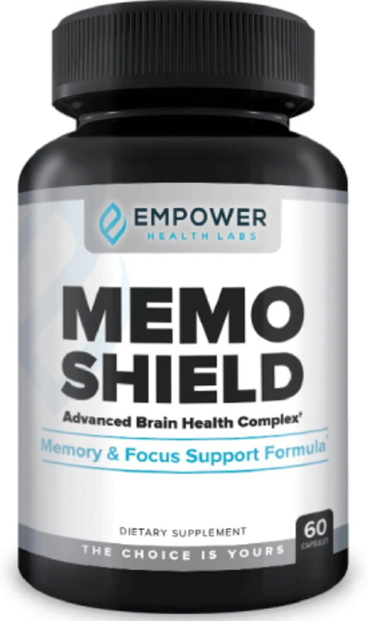 MemoShield Brain Health Supplement – Advanced Memory Support with Lion's Mane, Bacopa Monnieri, and Ginkgo Biloba – Cognitive Function and Brain Health Formula – 60 Capsules