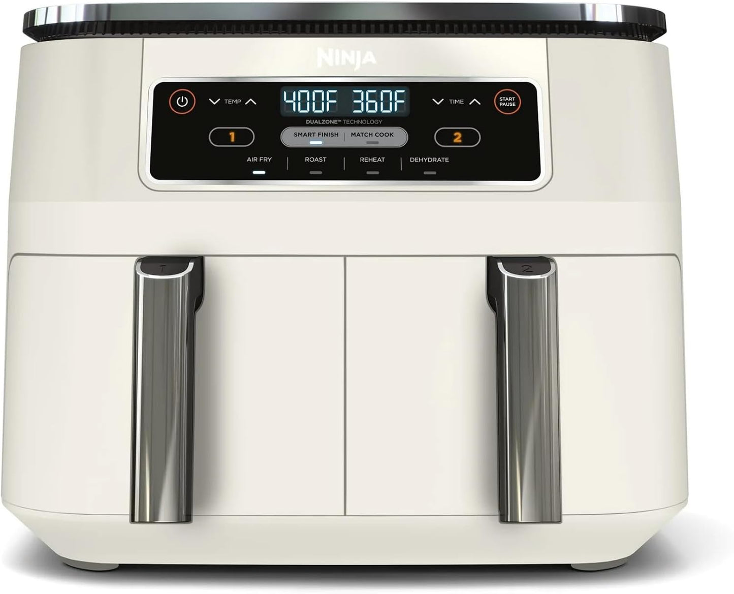 Ninja Foodi 4-in-1 8QT 2-Basket Air Fryer with DualZone Technology – Family Size Air Fryer with Independent Cooking Zones, Match Cook, Smart Finish, Air Fry, Roast & More