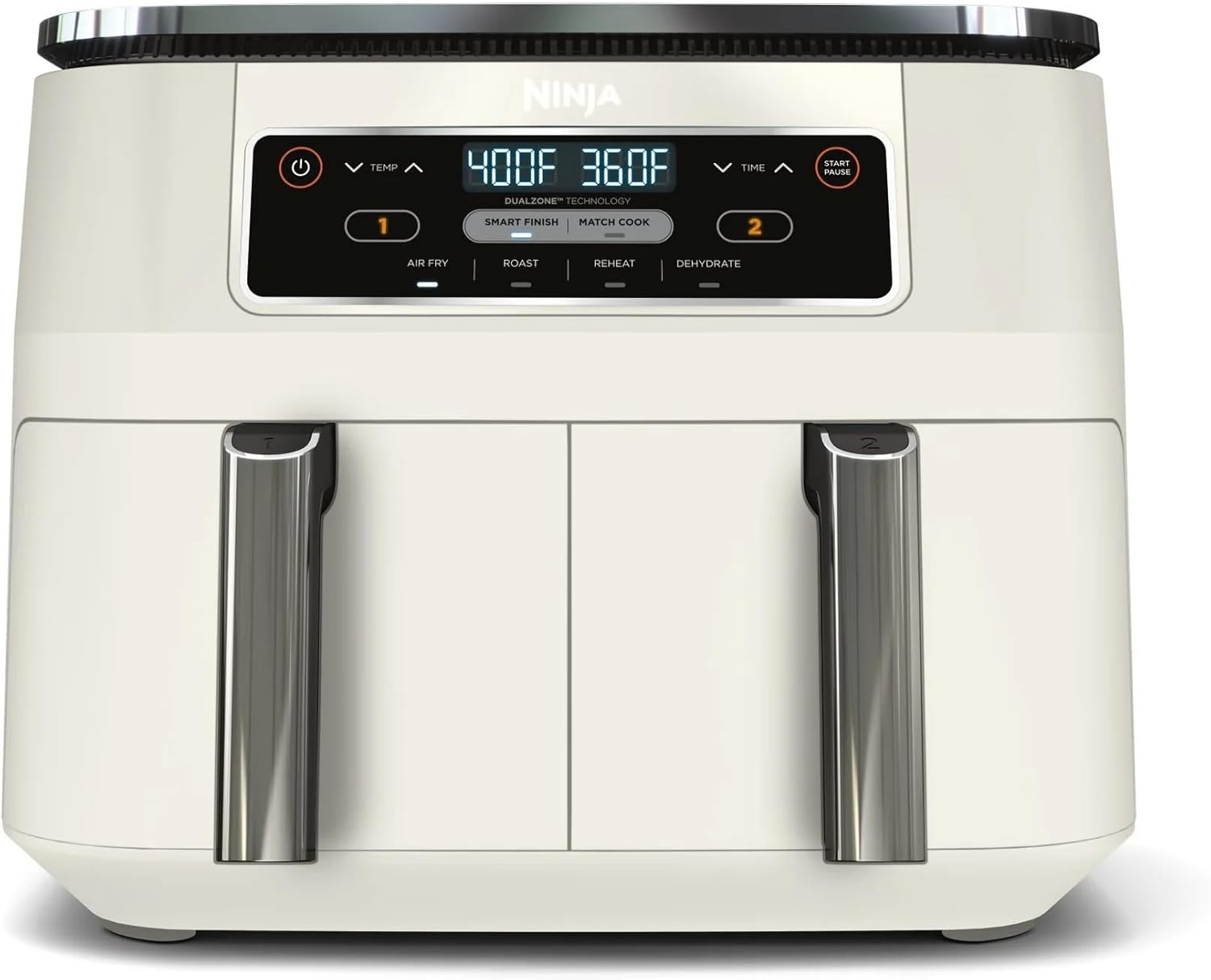 Ninja Foodi 4-in-1 8QT 2-Basket Air Fryer with DualZone Technology – Family Size Air Fryer with Independent Cooking Zones, Match Cook, Smart Finish, Air Fry, Roast & More