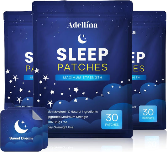 Sleep Patches for Adults Extra Strength: Sleep Support for Men and Women - Better All Natural Cruelty Free Sleep Aid Alternative (90 Count (Pack of 1))