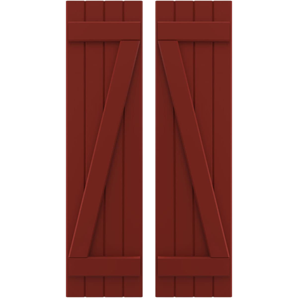 Ekena Millwork 14-in W x 84-in H Pepper Red Paintable/Stainable Board and batten Spaced Wood Exterior Shutters ( 2 -Pack )