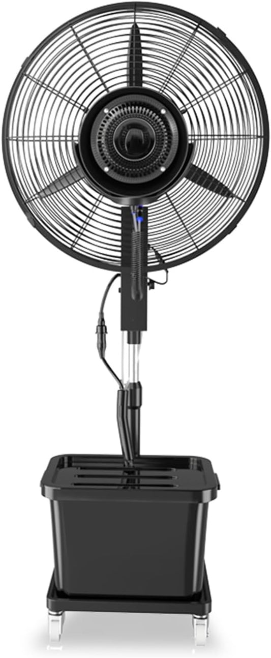 WNGJZZYC Adjustable Misting Fans, Industrial Floor Fan, with 40L Tank & 3-Speed Settings, Height Adjustable, for Residential Greenhouse Outdoor(165-200cm\/35-79in)