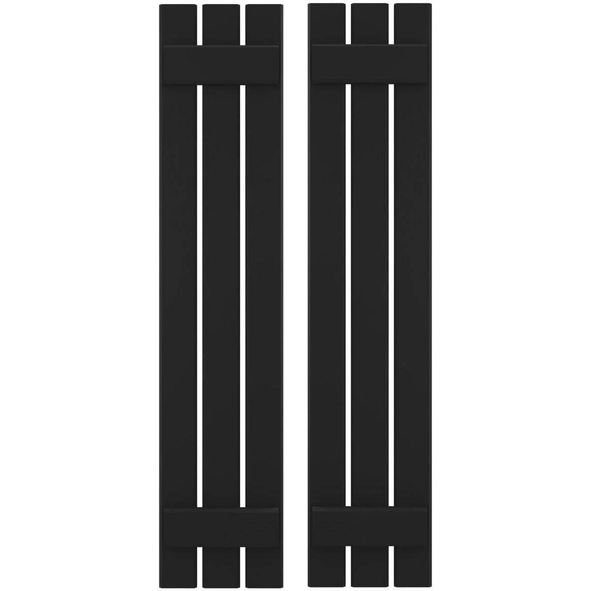 Ekena Millwork 11.5-in W x 84-in H Black Board and batten Framed Wood Exterior Shutters ( 2 -Pack )