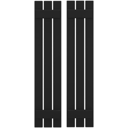 Ekena Millwork 11.5-in W x 84-in H Black Board and batten Framed Wood Exterior Shutters ( 2 -Pack )