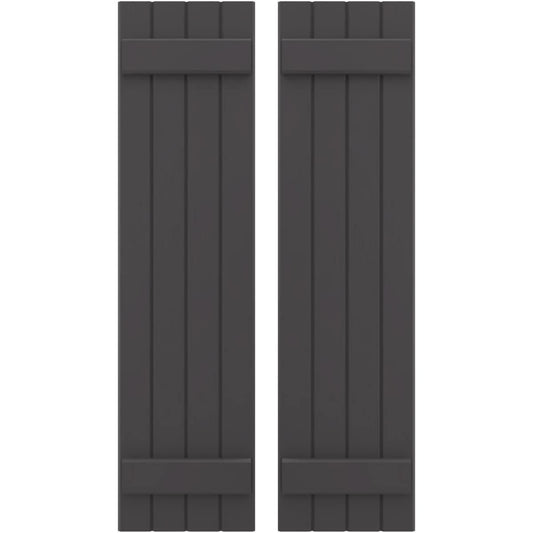 Ekena Millwork 14-in W x 79-in H Shadow Mountain Paintable/Stainable Board and batten Wood Exterior Shutters ( 2 -Pack )