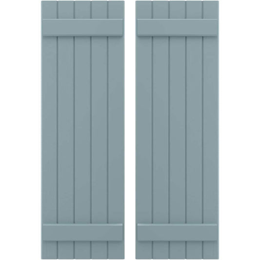 Ekena Millwork 17.5-in W x 79-in H Peaceful Blue Paintable/Stainable Board and batten Spaced Wood Exterior Shutters ( 2 -Pack )