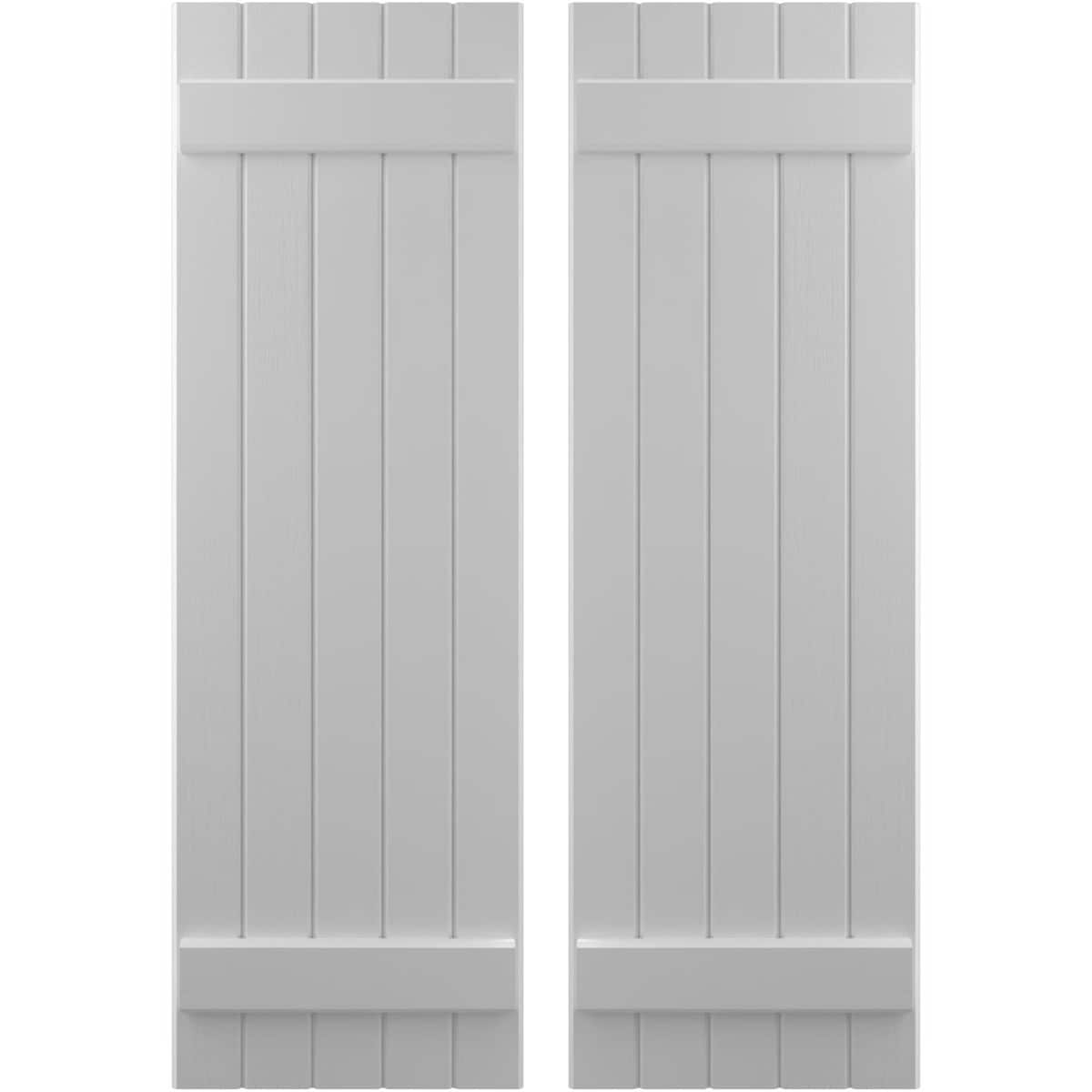 Ekena Millwork 17.5-in W x 72-in H Primed Paintable/Stainable Board and batten Z-bar Wood Exterior Shutters ( 2 -Pack )