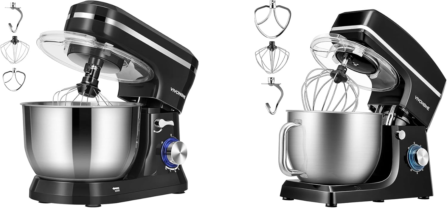 VIVOHOME 4.75 Quart Stand Mixer, 8 Speed Kitchen Electric Food Mixer with VIVOHOME 7.5 Quart Stand Mixer, 660W 6-Speed Tilt-Head Kitchen Electric Food Mixer