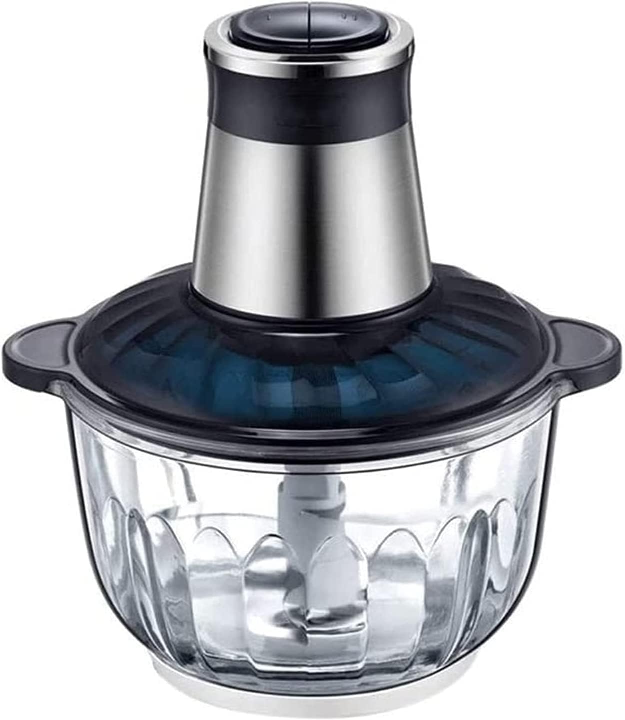 Electric Food Chopper, Food Processor, 350W Meat Grinder with 2.5L Stainless Steel Bowl and 4 Sharp Blades, 2-Speed Blender Grinder for Meat, Vegetables, Fruits