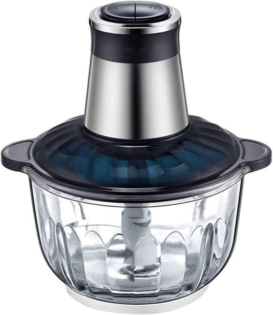 Electric Food Chopper, Food Processor, 350W Meat Grinder with 2.5L Stainless Steel Bowl and 4 Sharp Blades, 2-Speed Blender Grinder for Meat, Vegetables, Fruits