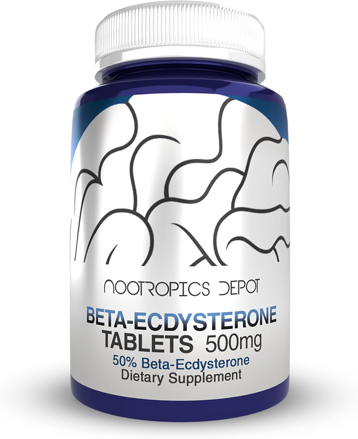 Nootropics Depot Beta Ecdysterone\/20-Hydroxyecdysone 50% Tablets | 500mg | Cyanotis Arachnoidea Extract | Phytoecdysteroid | 30 Count