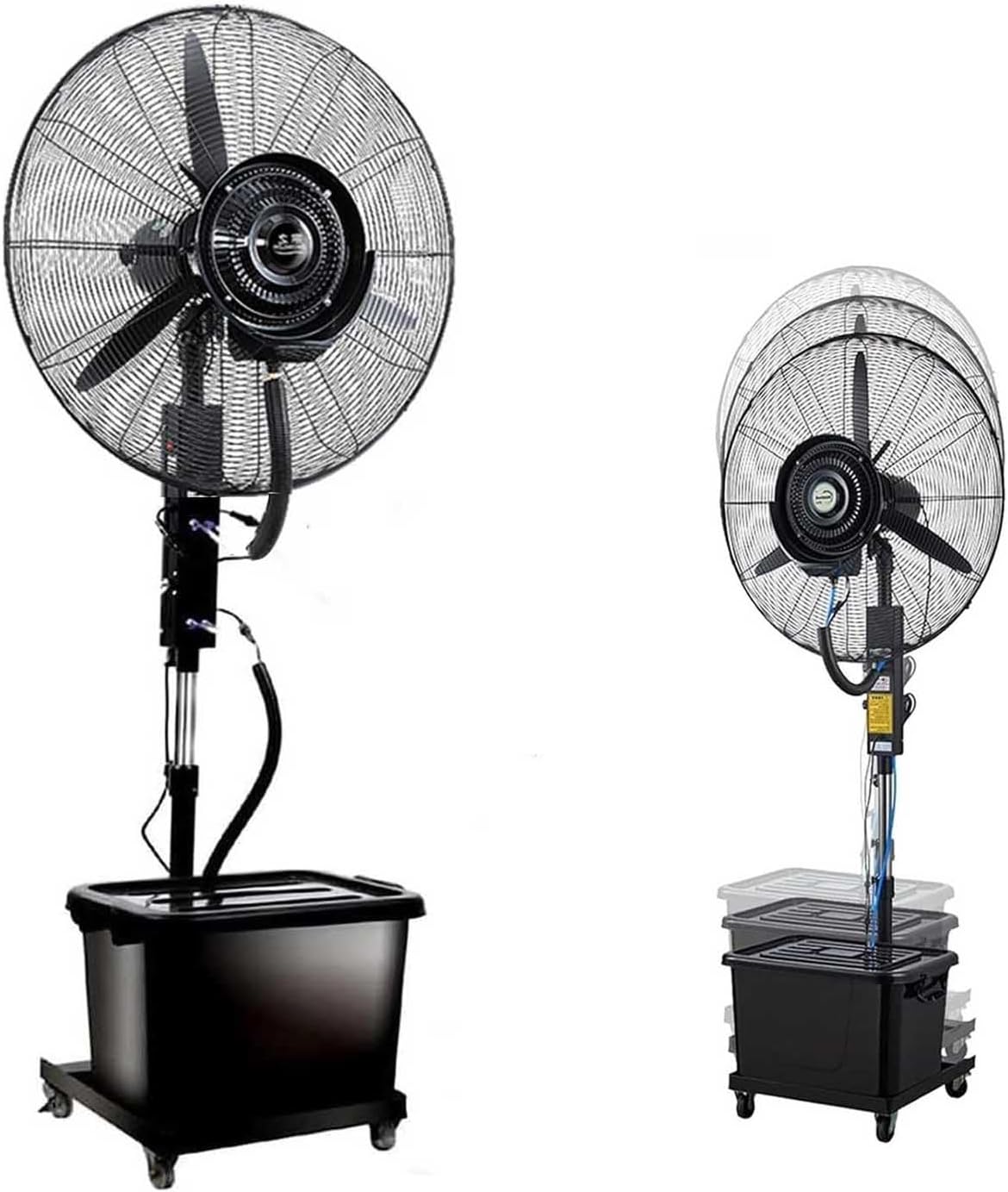 Industrial lifting Misting Fan, Patio Fans Outdoor Pedestal Cooling Fan 3 Speeds, 90° Oscillating Water Misting Fans for Patio Outside Restaurant Garage(26in)