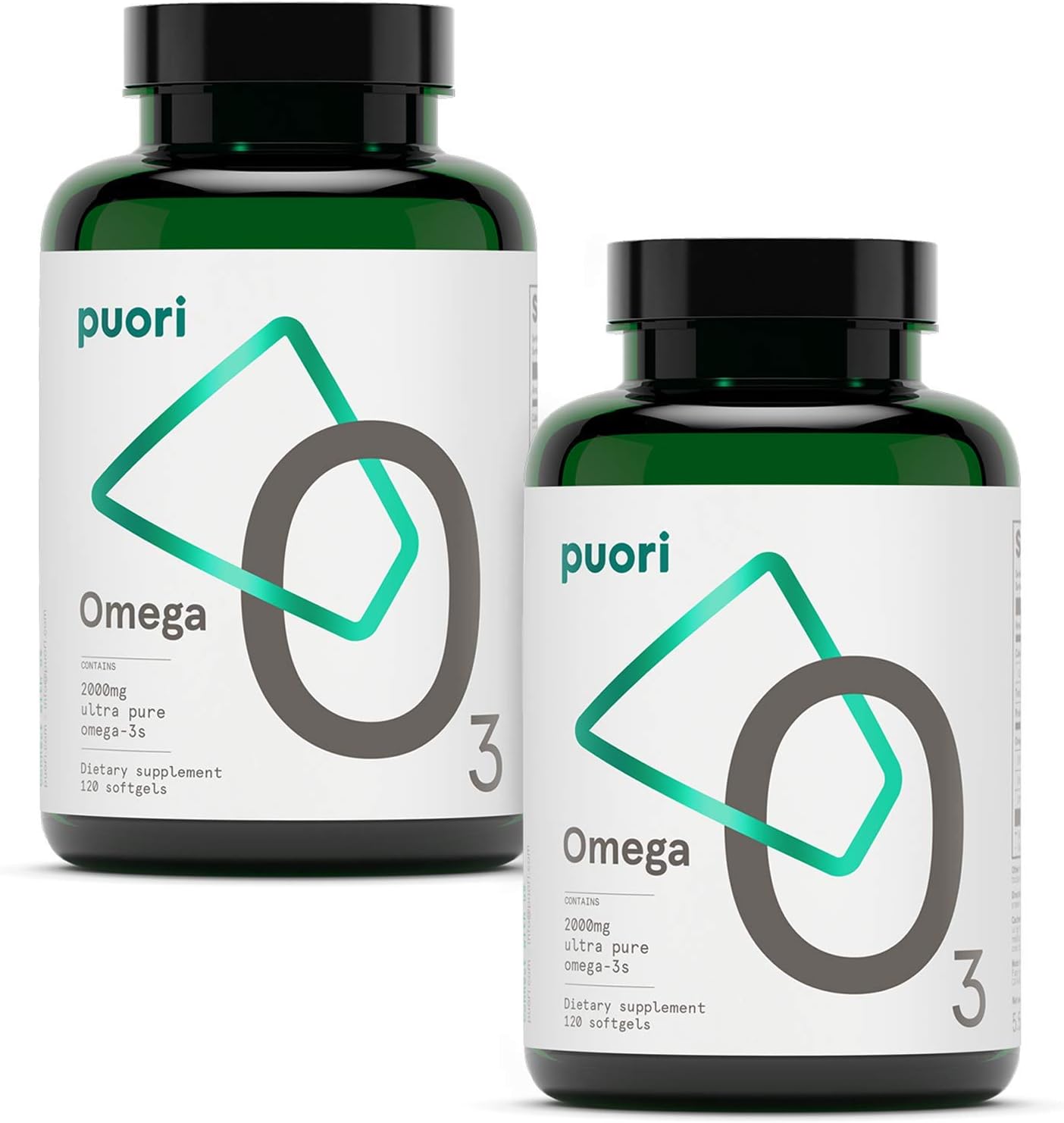 Puori Omega 3 Fish Oil - Ultra Pure 2000mg - 240 Softgels - Heart and Eye Supplement - Burpless, IFOS Certified, Non-GMO Capsules - O3-2000mg EPA 1250mg DHA 500mg