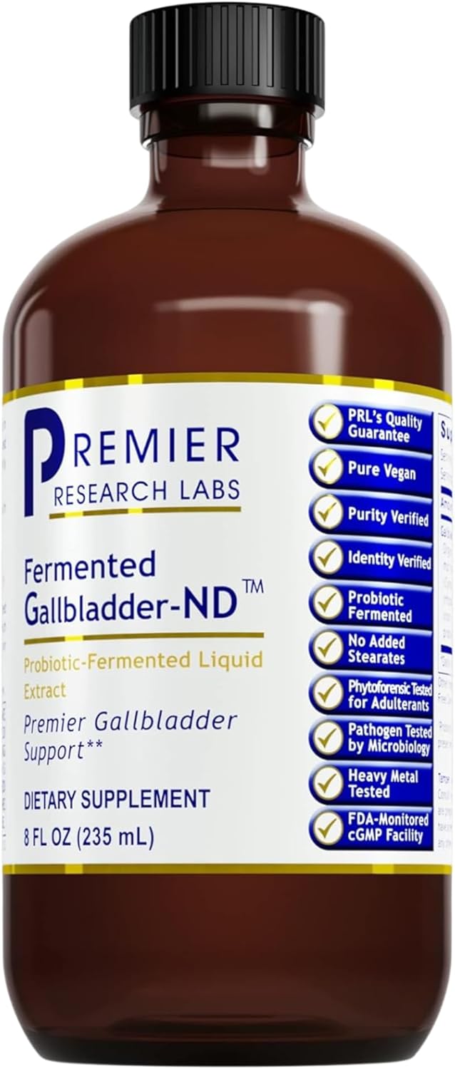 Premier Research Labs Fermented Gallbladder-ND - Gallbladder Cleanse, Milk Thistle and Artichoke Extract, Milk Thistle Liquid Drops, Tincture Supplement with Antioxidants, Turmeric - 8 Fl Oz Bottle