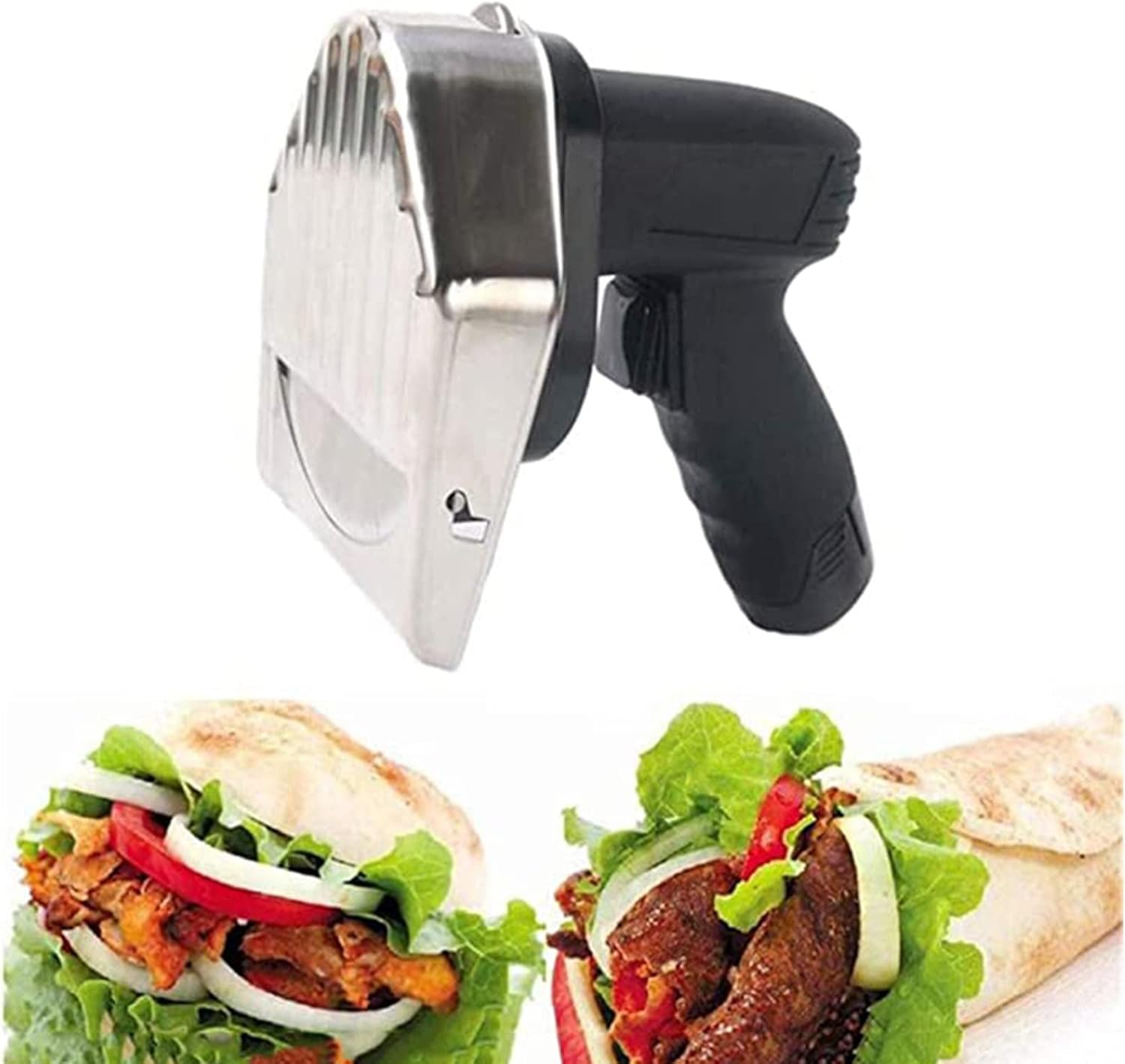 Electric Barbecue Meat Slicer,Automatic Doner Kebab Knife,Electric Kebab Slicer With 2 Blades Cutting Turkish Kebab Slicer, Meat Cutting Machine,Kebabslicer,Cordless (Cordless)
