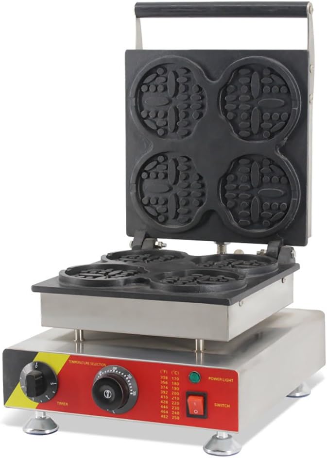 Commercial Nonstick 110V 220V Electric 4pcs Bear Waffle Stick Maker Iron Machine and Batter Dispenser (110V)