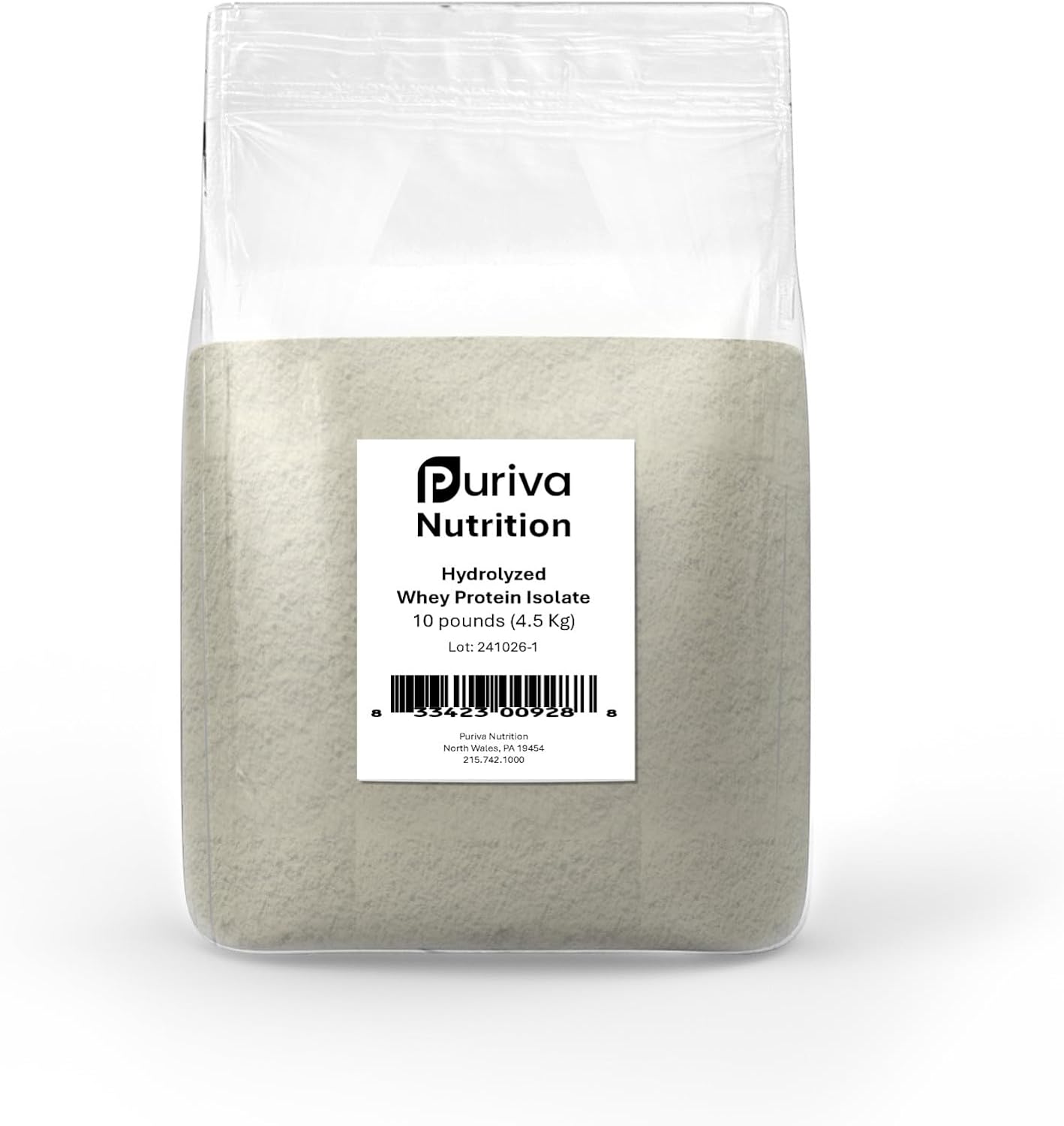 Protein Powder, Hydrolyzed Whey Protein Isolate, Plain, 10 pounds