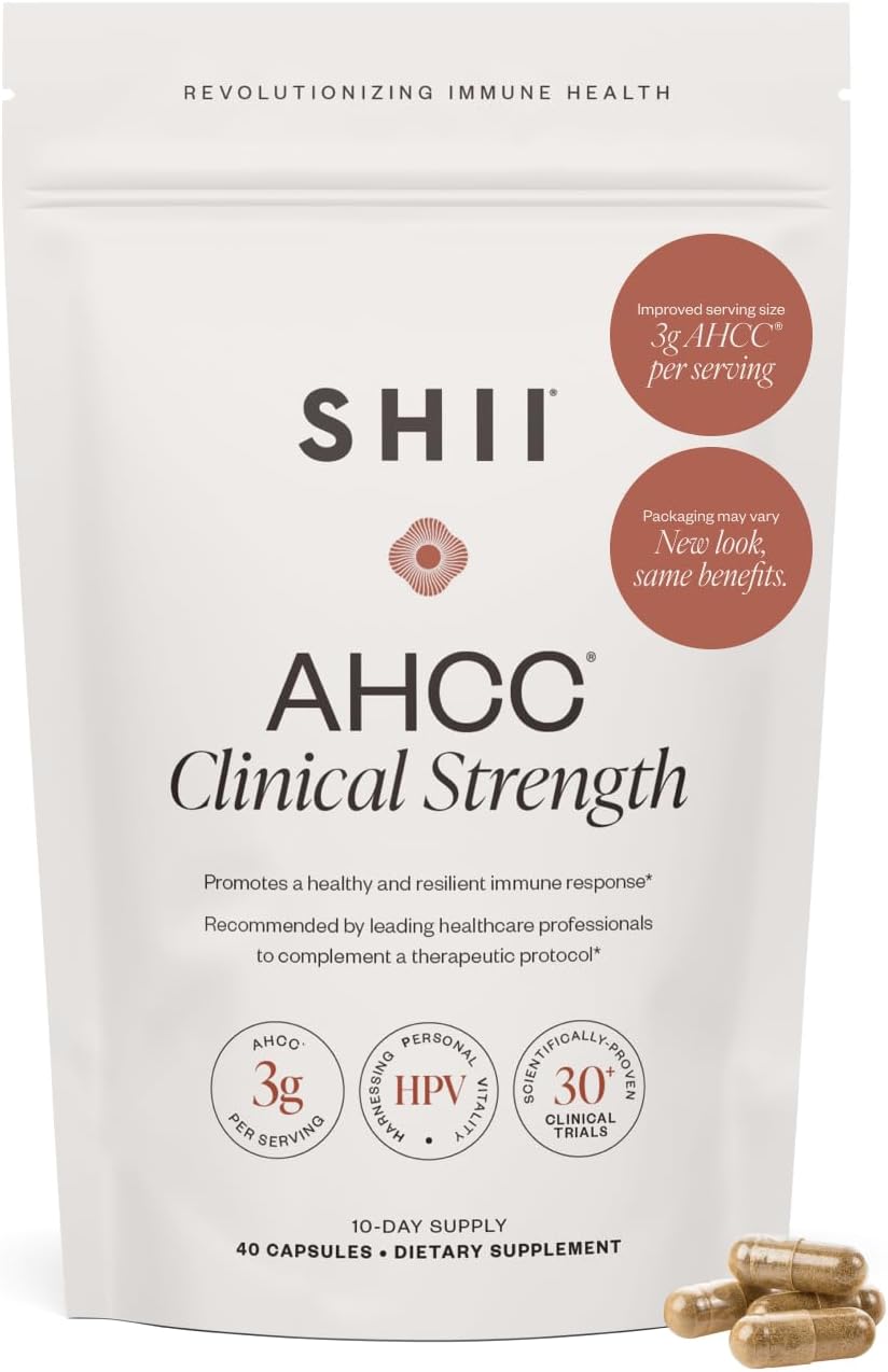SHII AHCC Clinical Strength,10 Days Supply \u2013 Vegan, Gluten-Free Immune Support Supplement with Extra AHCC Boost, Made from Functional Shiitake Mushrooms for Immune Balance Support and Overall Wellness