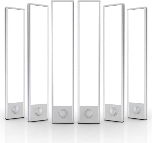 6 Pack Under Cabinet Lights Wireless, 32 LED Motion Sensor Light Indoor Rechargeable Magnetic Closet Lights Battery Operated, Under Counter Lights for Kitchen, Wardrobe, Hallway, Stairs