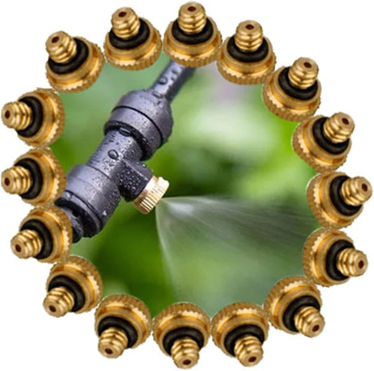 Pfeilzieher 20pcs Brass Mister nozzles Low Pressure misting nozzles for Cooling System Fog Nozzle Water Mister Sprinkle for Patio Garden Sprayer Irrigation Tool kit 0 004 0 039 Orifice Size 0 15mm