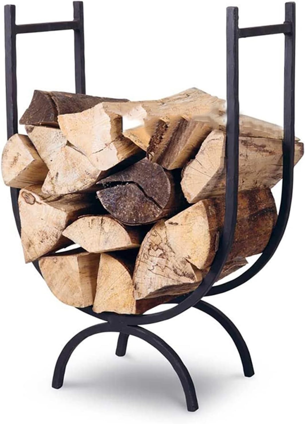 Premium Firewood Rack | Indoor Outdoor Fireplace Tool Holder Stackable Design Wood Rack for Firewood Storage Organization