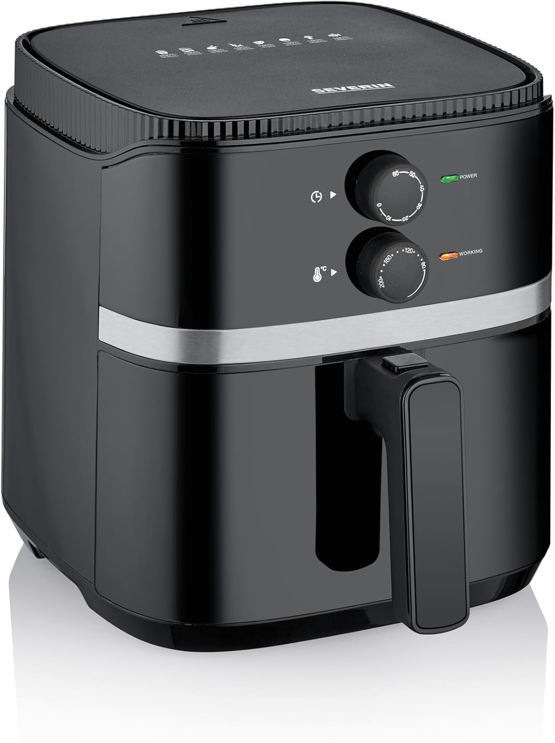 Severin 2452 Hot Air Fryer 1500 W Timer Function Black, Silver