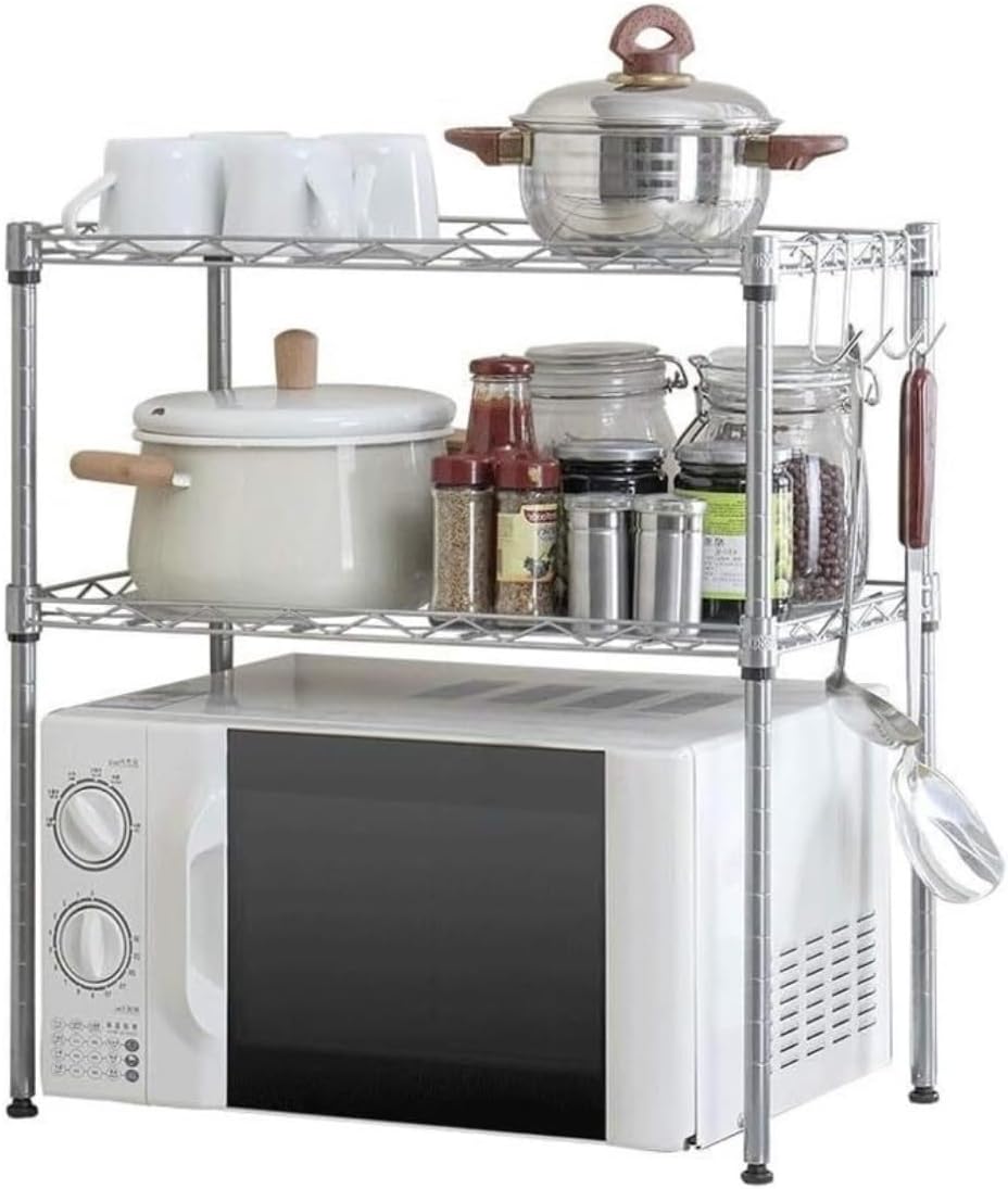 Microwave Stand Microwave Shelf Microwave Rack Stainless Steel Microwave Oven Rack Large Capacity Microwave Stand Kitchen Storage Holder Kitchen Appliances Storage Microwave Oven Rack Oven S