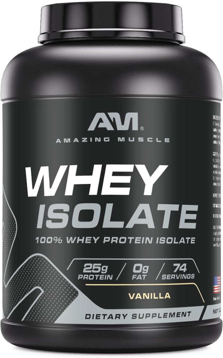 Whey Protein Isolate Powder | 25 Grams Protein Per Serving | 100% Whey Isolate | Zero Fat | Made in USA (5 Lb, Vanilla)
