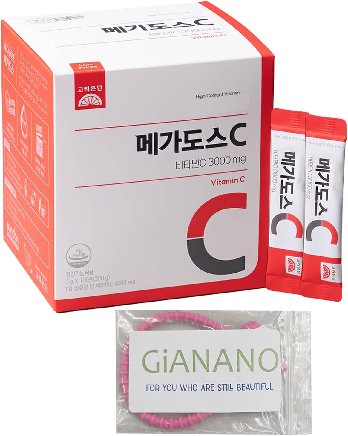 Korean Powder Vitamin Stick, Individually Packaged Powder Stick, for K.O.R.E.A.E.U.N.D.A.N Vitamin C 3,000mg (100 Packets, 300g)