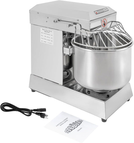 Commercial Food Mixer, 750W Electric Dough Mixer Stand Mixer 12QT 2 Speed Pizza Bakery Mixer Electric Intelligent Mixer Kneading Machine Flour Mixer for Bread Pizza Cream Eggs Whipping