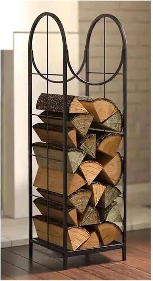 Firewood Rack,Firewood Log Rack, 120 Cm Extra Tall Firewood Holder, Inside Outside Log Lumber Storage Organizer for Fireside Firepit