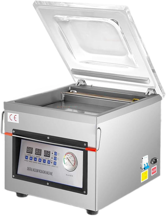 Amenitlif Professional Chamber Vacuum Sealer, Automatic Control,6.5 Cbm\/h,12"Sealing Width,320W,Stainless Steel,Food Packaging Machine for Household and Commercial,Industrial Vacuum Machine,