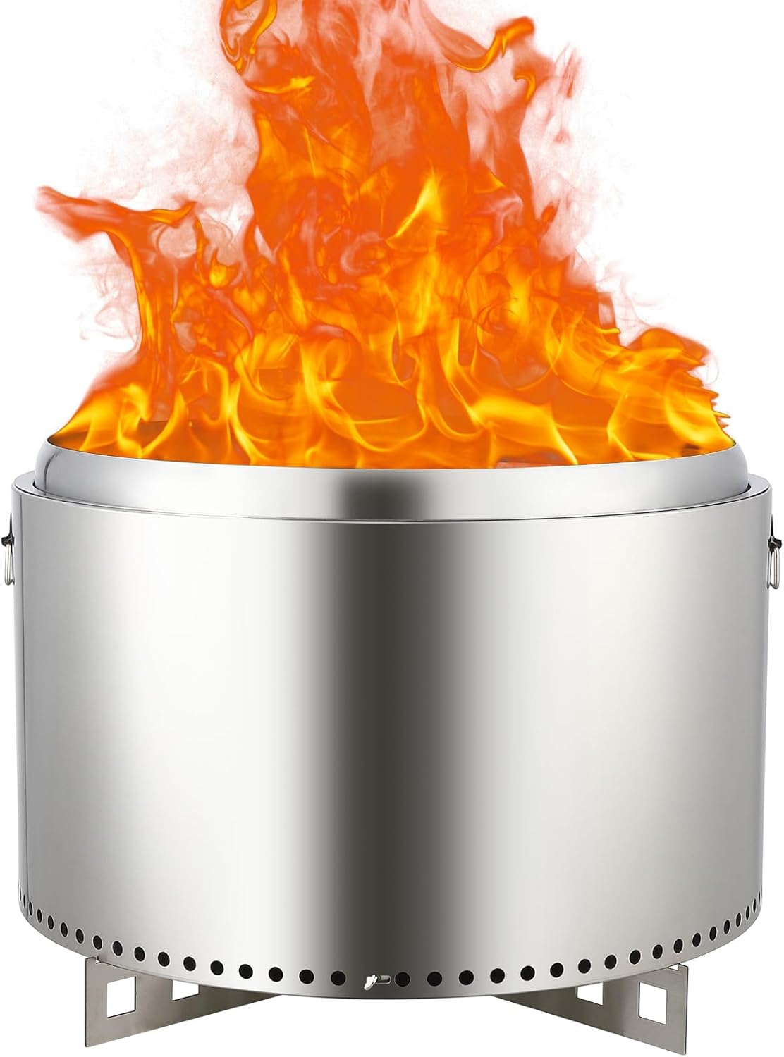 27 Inch Smokeless Fire Pit Outdoor Wood Burning Bonfire Stove \u2013 Portable Carbon Steel Round Firepit for Patio, Backyard, Camping \u2013 Rust-Resistant, Easy to Assemble & Clean,with Fixed Stand