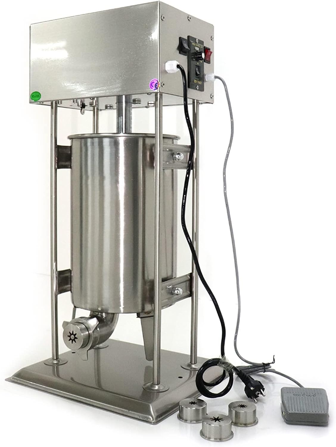 Electric Churros Machine, 15L Vertical Commercial Stainless Steel Churros Donuts Maker Machine, Churrera Churros Machine with Removable Barrel for Hotels Cafes Bakeries