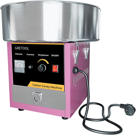Electric Cotton Candy Machine, 1000W Commercial Floss Maker w/Stainless Steel Bowl, Sugar Scoop and Drawer, Perfect for Home, Carnival, Kids Birthday, Family Party, Pink