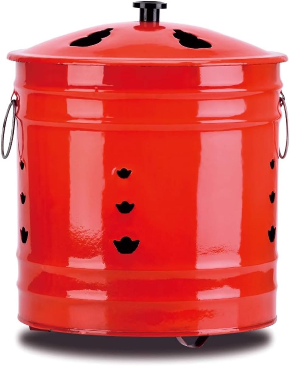 Metal Garden Fire Pit Cage Incinerator Burn Barrel Yard Debris Furnace Burning Bin Bucket for Waste Garden Leaf Wood Bonfire ()
