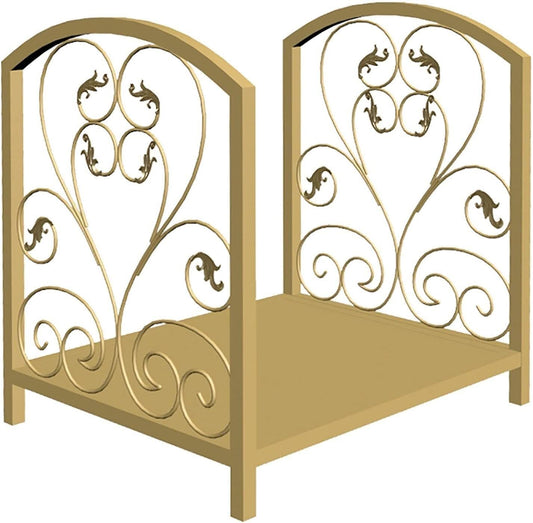 Firewood Rack Stand 17.7" Heavy Duty Wrought Iron Log Holder For Indoor/Outdoor Wood Storage Organizer