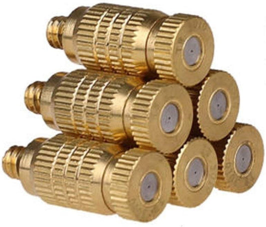 Pfeilzieher 50pcs Brass Mister Nozzle for Outdoor Cooling System high Pressure misting nozzles for humidification atomizing misting Sprayer Fog nozzles for Garden Landscaping dust Control Size 0 2mm