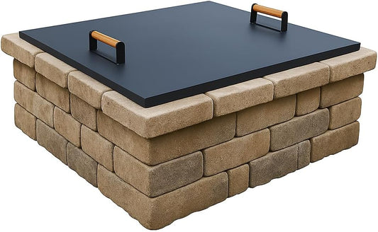 FEBTECH- fire Pit Insert Square lid - 42 x 42 Inch - Linear Drop-in Burner Pan - firePit lid - 1.5 mm Thick Fire Pit Lid for Square Firepit Insert…