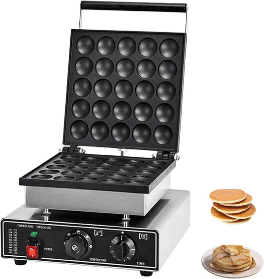 Waffle Pancake Machine, 25 Holes 50 Holes Electric Pancake Maker with Timer, Temperature Control, 1.57 in Pancake, Nonstick Pancake Maker for Making Pancakes, Muffins, Waffles(25holes)