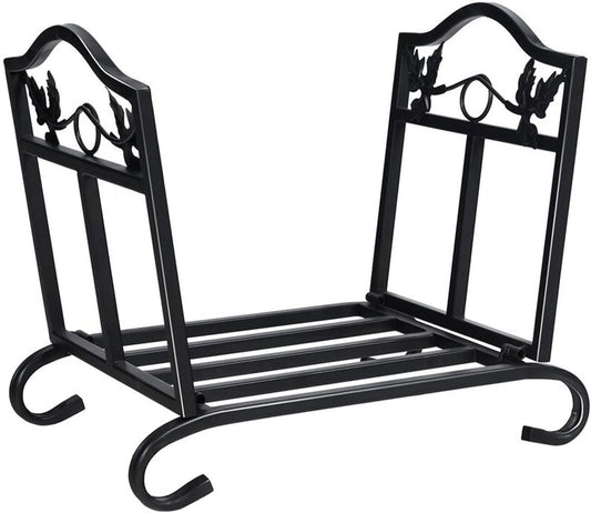 Outdoor Firewood Storage Rack Metal Wood Holder for Various Size Logs Outdoor Wood Storage Rack