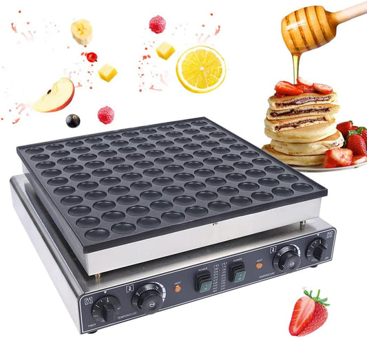 Mini Pancake Baker 100PCS, Electric Pancake Making Machine 110V 3400W, Home & Commercial Mini Pancake Maker