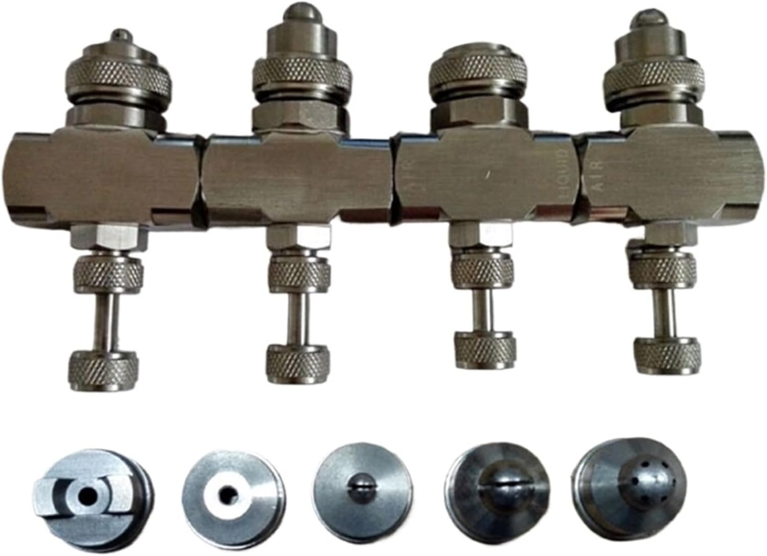 MQKXZOWL Adjustable 1\/4 "Stainless Steel air atomizing Nozzle, Part for misting, Spraying of Two fluids, Gas and Water(Lavender-1)