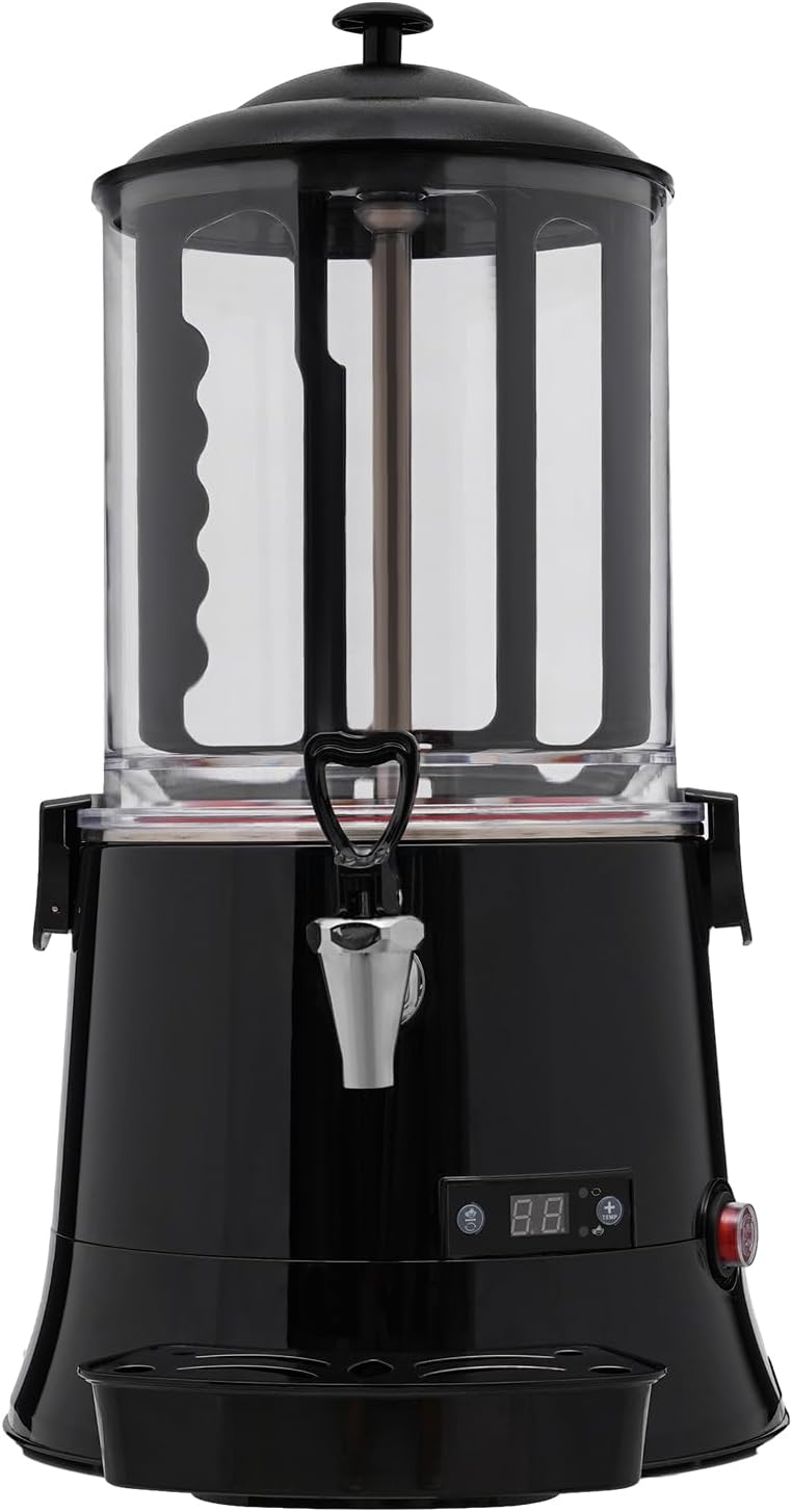 10L\/2.64Gal Commercial Hot Chocolate Machine Maker & Dispenser, Stainless Steel Electric Chocolate Mixing Machine with Faucet for Heating Chocolate, Coffee, and Tea (Black)
