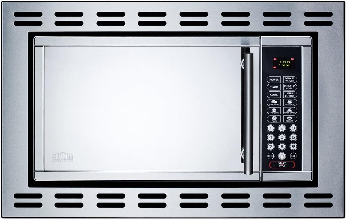 Summit 24” Over The Range Microwave, 0.9 cu.ft. Built In Microwave, Stainless Steel- OTR24