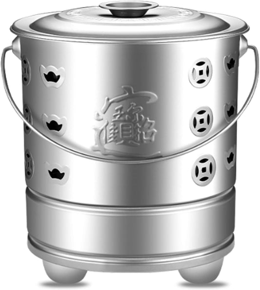 Burn cage, Burn Barrel, Burn Barrels for Outside for Burning Trash, with Lid and Handle, Fire Barrel for Paper Leaf Courtyard Waste Trash