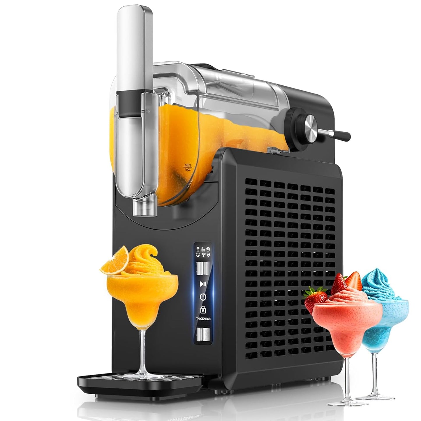 Slushie Machine - Slushy Machine for Home with LED Display - Professional Frozen Drink Maker No Ice Needed- One-Touch Reservation & 5 Pre-Set Programs for Frozen Margaritas, Frappés and More