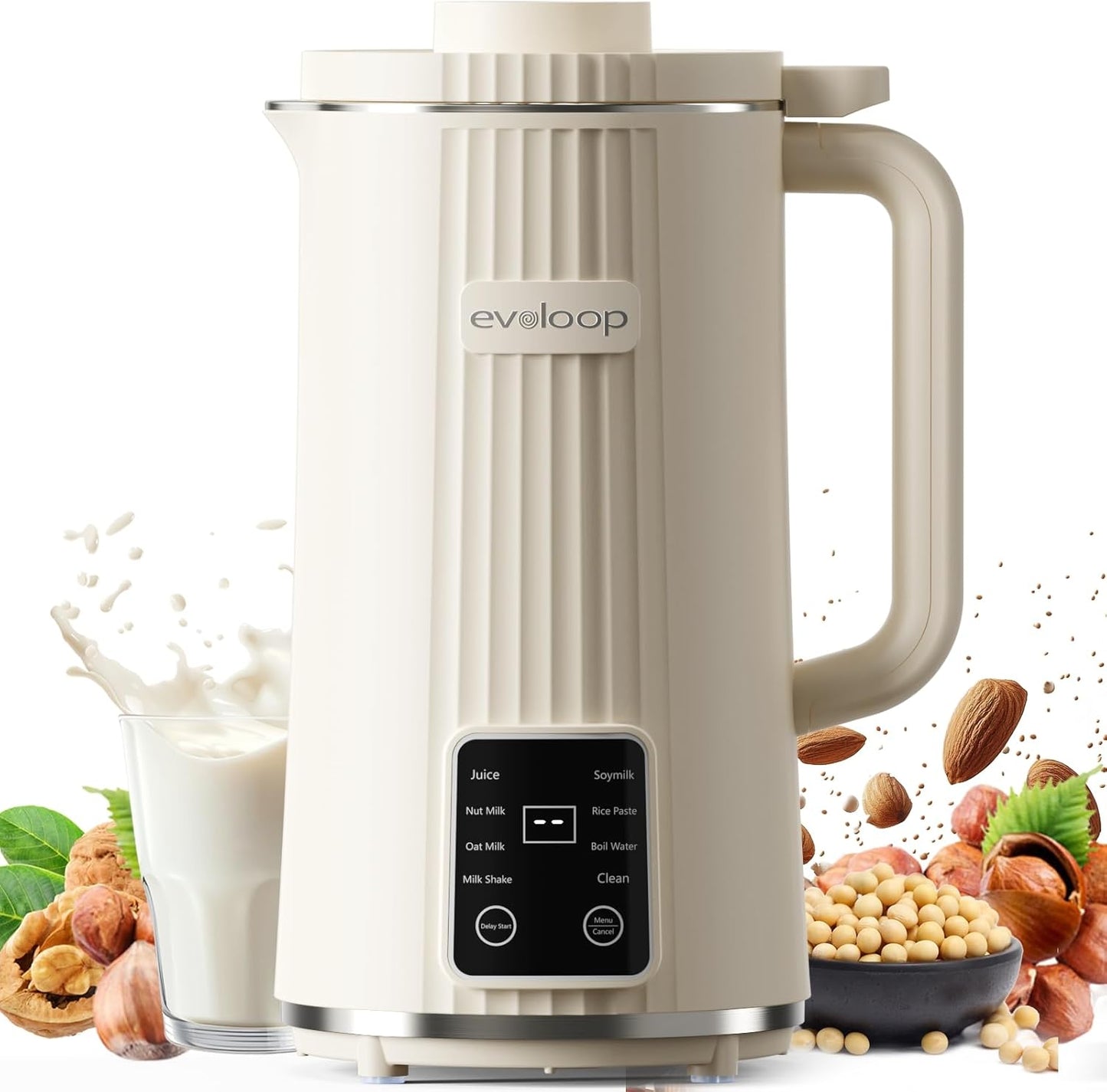 40oz Automatic Nut Milk Maker, 8 in 1 Plant Based Milk Machine for Homemade Almond, Oat, Milk Shake, Soy Milk & Non-Dairy Beverages with Delay Start\/Self-Cleaning\/Boil Water\/Juice